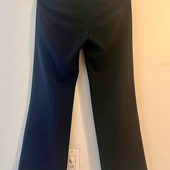 Elie Tahari Black Textured Stripe Wide Leg Trousers Sz 4 - Picture 4 of 5